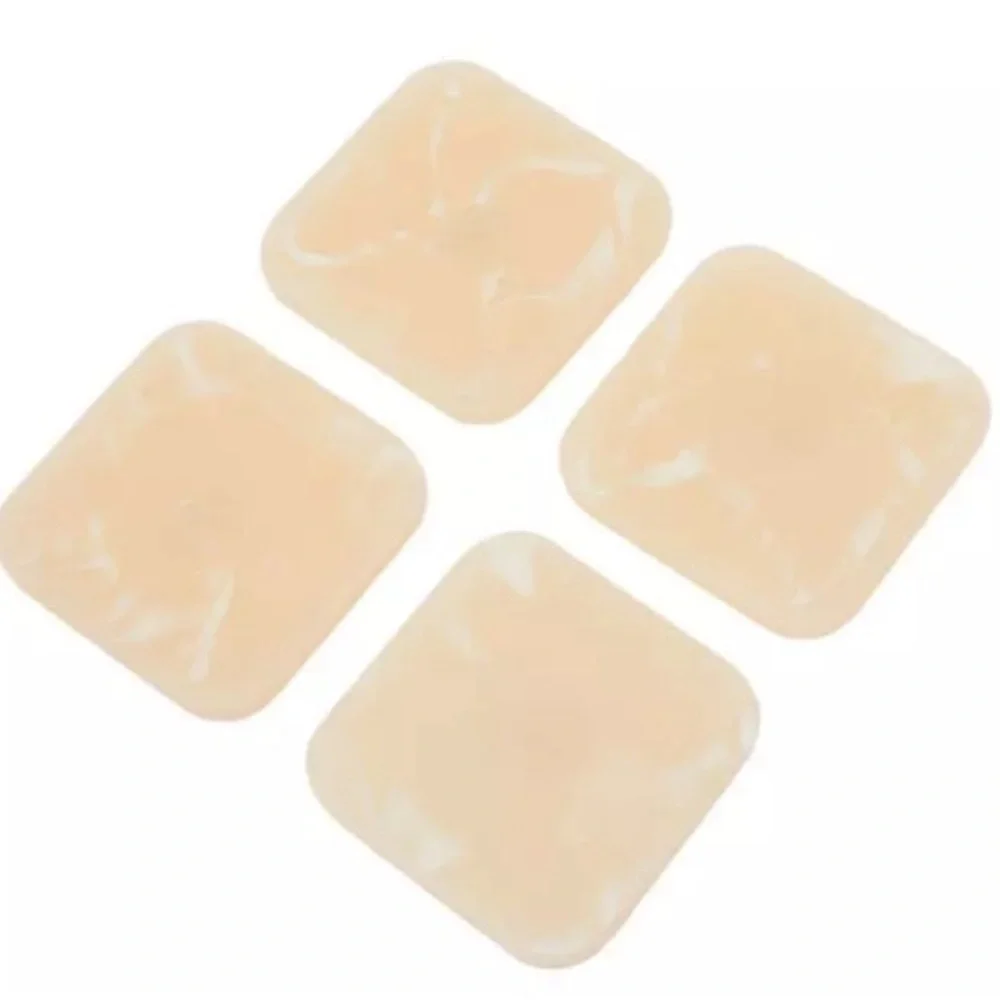 Ririku Cream Swirl 4 Piece Coaster Set Resin Marble New in Box